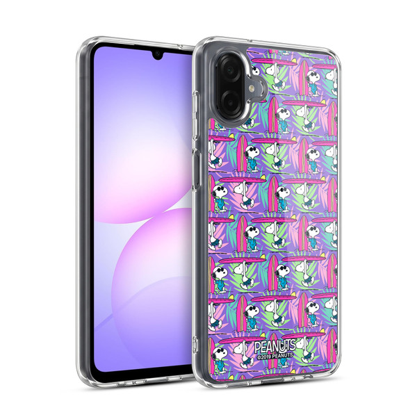 Peanuts Snoopy Aloha Disco Surf Pattern Soft Gel Case for Samsung Galaxy A07 4G