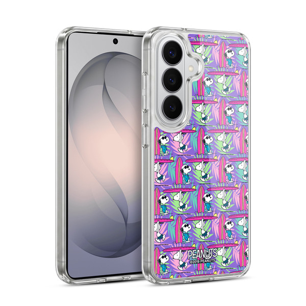 Peanuts Snoopy Aloha Disco Surf Pattern Soft Gel Case for Samsung Galaxy S26