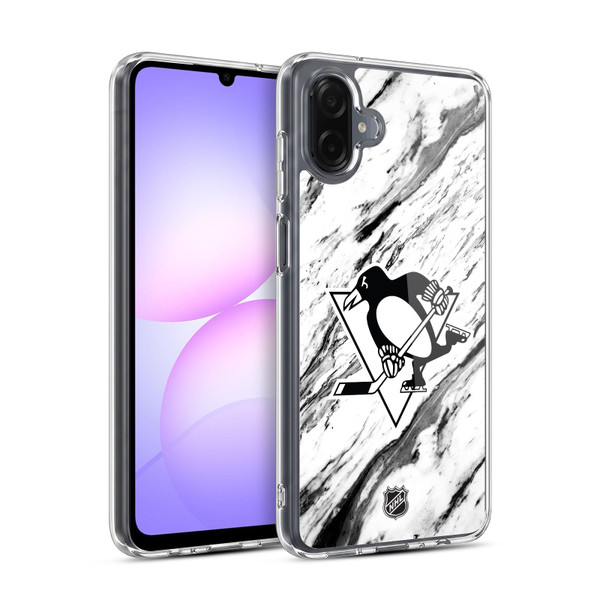 NHL Pittsburgh Penguins Marble Soft Gel Case for Samsung Galaxy A07 4G