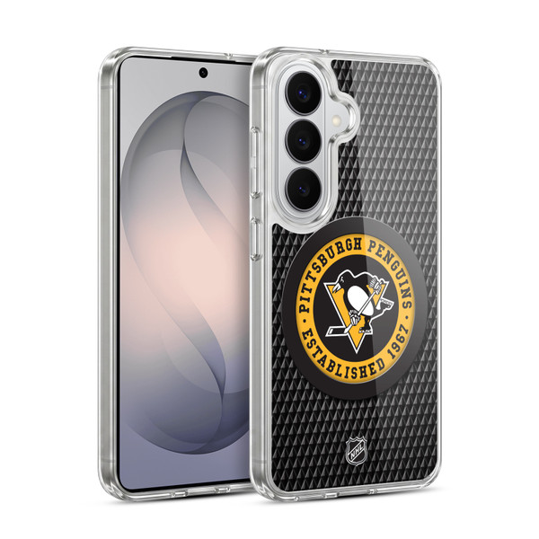 NHL Pittsburgh Penguins Puck Texture Soft Gel Case for Samsung Galaxy S26