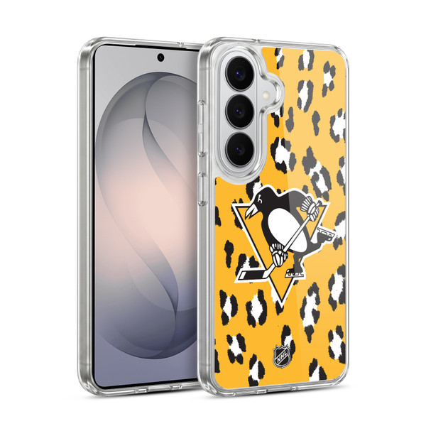 NHL Pittsburgh Penguins Leopard Pattern Soft Gel Case for Samsung Galaxy S26 Plus