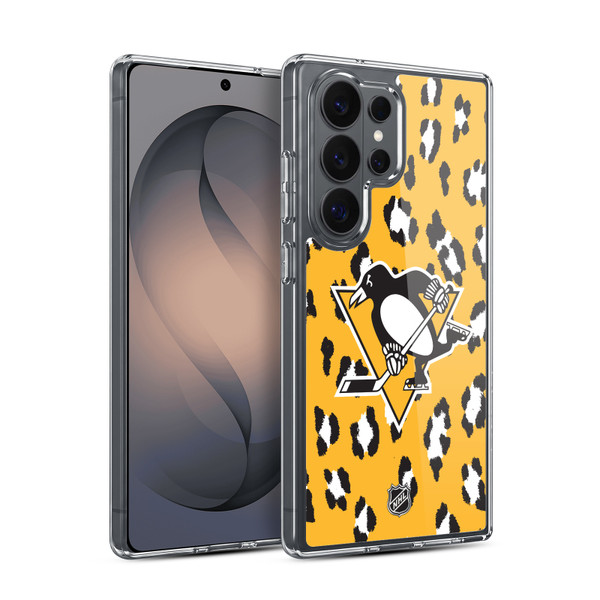 NHL Pittsburgh Penguins Leopard Pattern Soft Gel Case for Samsung Galaxy S26 Ultra