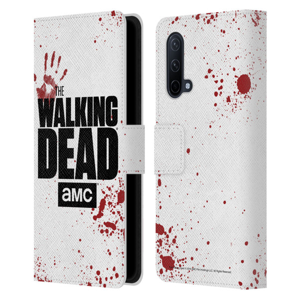 AMC The Walking Dead Logo White Leather Book Wallet Case Cover For OnePlus Nord CE 5G