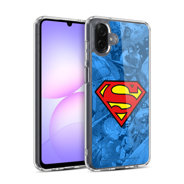 Superman DC Comics Comicbook Art Collage Soft Gel Case for Samsung Galaxy A07 4G