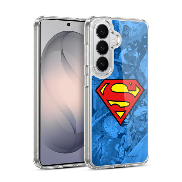 Superman DC Comics Comicbook Art Collage Soft Gel Case for Samsung Galaxy S26