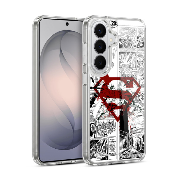 Superman DC Comics Comicbook Art Red Logo Splatter Soft Gel Case for Samsung Galaxy S26