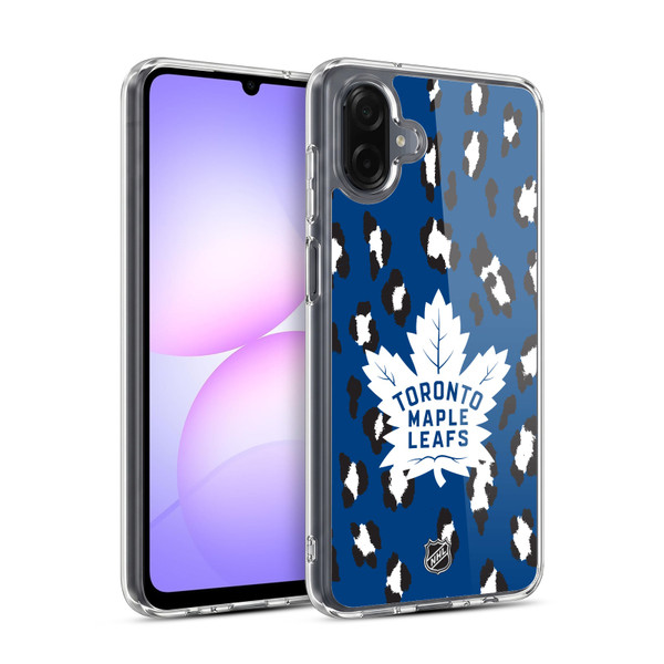 NHL Toronto Maple Leafs Leopard Pattern Soft Gel Case for Samsung Galaxy A07 4G