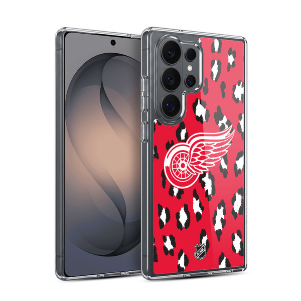 NHL Detroit Red Wings Leopard Pattern Soft Gel Case for Samsung Galaxy S26 Ultra
