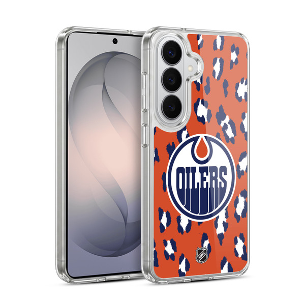 NHL Edmonton Oilers Leopard Pattern Soft Gel Case for Samsung Galaxy S26