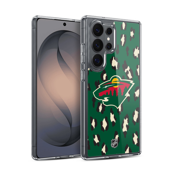 NHL Minnesota Wild Leopard Pattern Soft Gel Case for Samsung Galaxy S26 Ultra