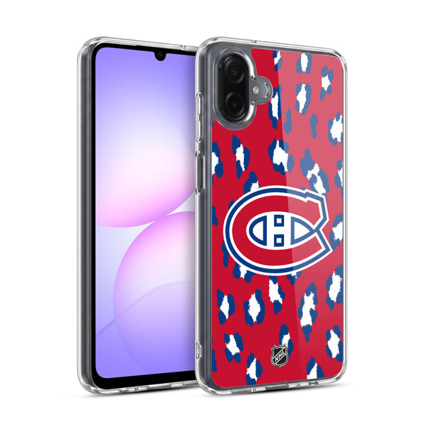 NHL Montreal Canadiens Leopard Pattern Soft Gel Case for Samsung Galaxy A07 4G
