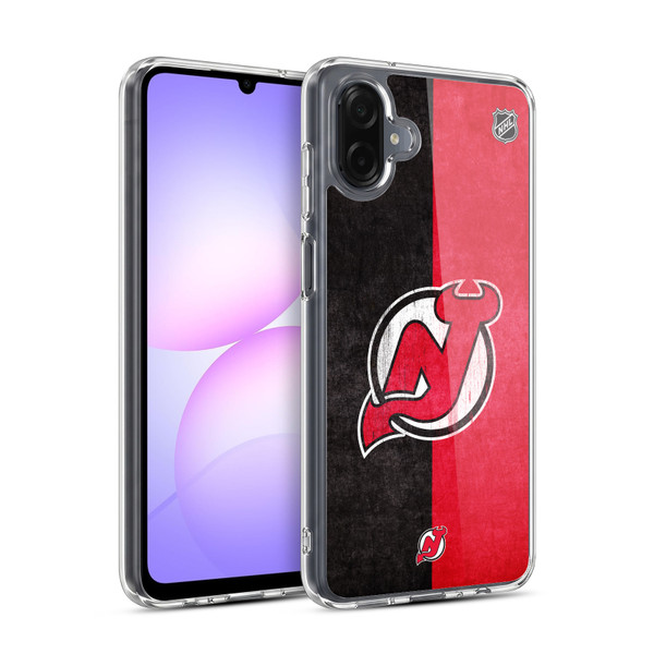 NHL New Jersey Devils Half Distressed Soft Gel Case for Samsung Galaxy A07 4G
