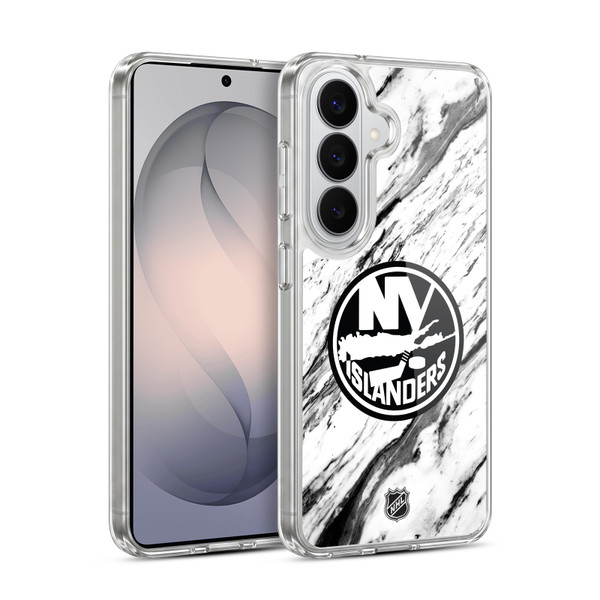 NHL New York Islanders Marble Soft Gel Case for Samsung Galaxy S26 Plus