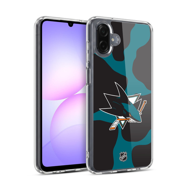 NHL San Jose Sharks Cow Pattern Soft Gel Case for Samsung Galaxy A07 4G