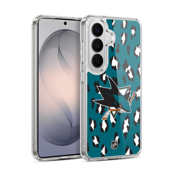 NHL San Jose Sharks Leopard Pattern Soft Gel Case for Samsung Galaxy S26 Plus