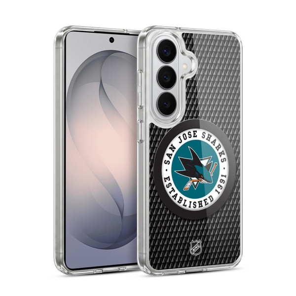 NHL San Jose Sharks Puck Texture Soft Gel Case for Samsung Galaxy S26 Plus