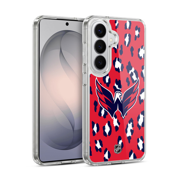NHL Washington Capitals Leopard Pattern Soft Gel Case for Samsung Galaxy S26 Plus