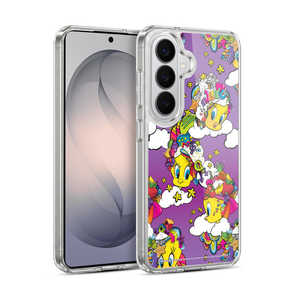 Looney Tunes Patterns Tweety Purple Soft Gel Case for Samsung Galaxy S26 Plus