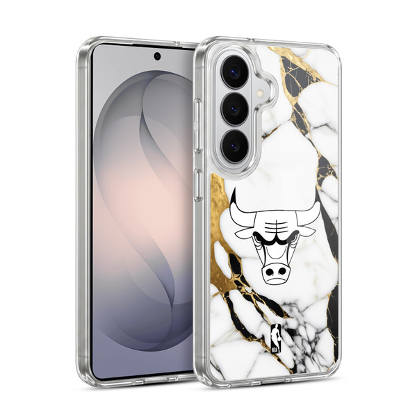 NBA Chicago Bulls White Marble Soft Gel Case for Samsung Galaxy S26 Plus