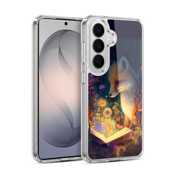 JK Stewart Art Fox Reading Soft Gel Case for Samsung Galaxy S26