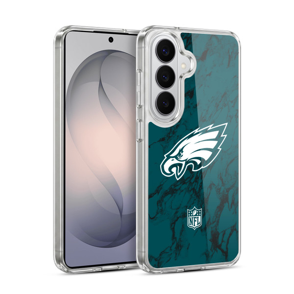 NFL Philadelphia Eagles Graphics Coloured Marble Soft Gel Case for Samsung Galaxy S26 Plus