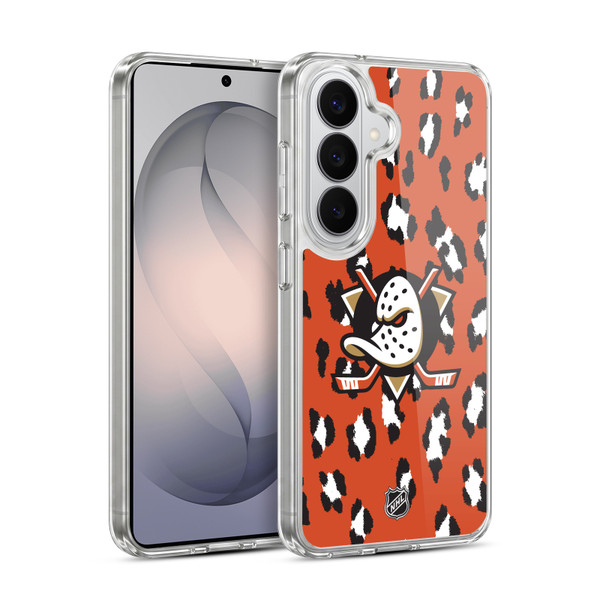 NHL Anaheim Ducks Leopard Pattern Soft Gel Case for Samsung Galaxy S26 Plus