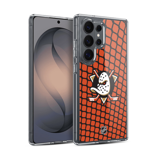 NHL Anaheim Ducks Net Pattern Soft Gel Case for Samsung Galaxy S26 Ultra
