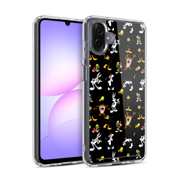 Looney Tunes Patterns Black Soft Gel Case for Samsung Galaxy A07 4G