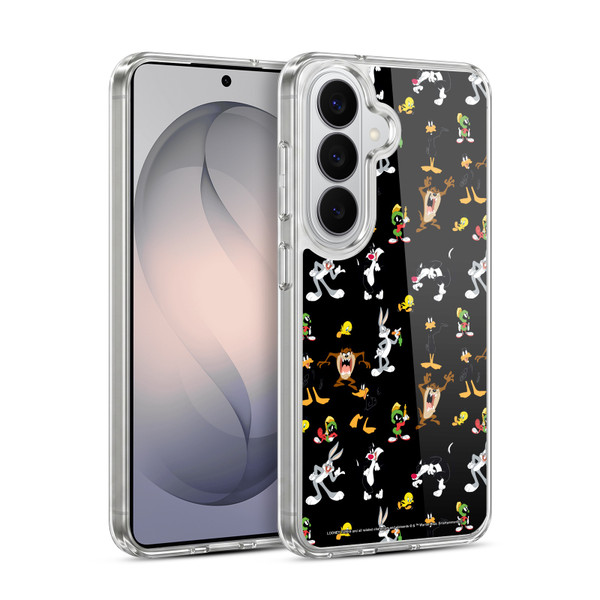 Looney Tunes Patterns Black Soft Gel Case for Samsung Galaxy S26