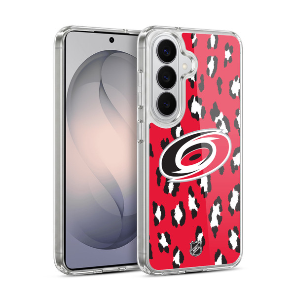 NHL Carolina Hurricanes Leopard Pattern Soft Gel Case for Samsung Galaxy S26 Plus