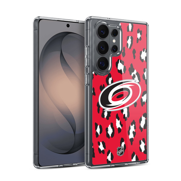 NHL Carolina Hurricanes Leopard Pattern Soft Gel Case for Samsung Galaxy S26 Ultra