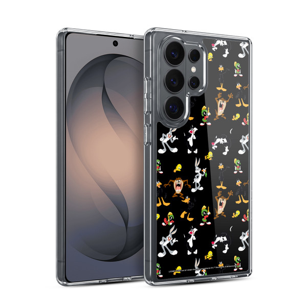 Looney Tunes Patterns Black Soft Gel Case for Samsung Galaxy S26 Ultra