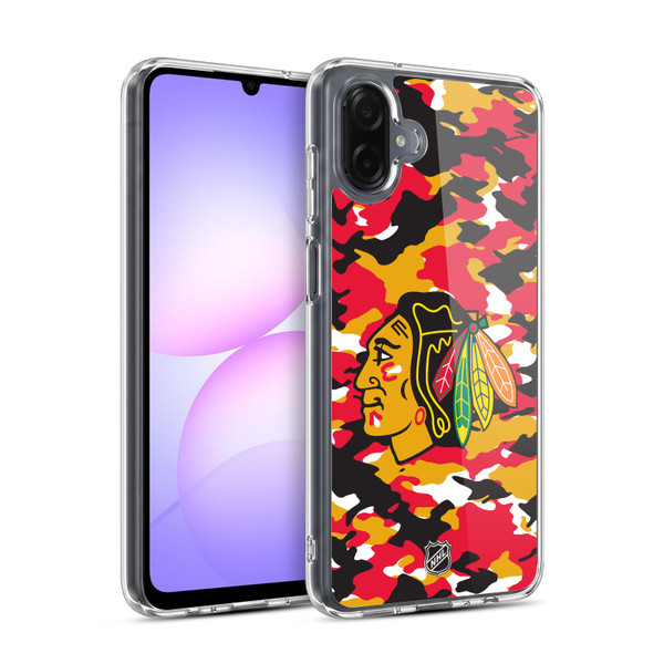 NHL Chicago Blackhawks Camouflage Soft Gel Case for Samsung Galaxy A07 4G