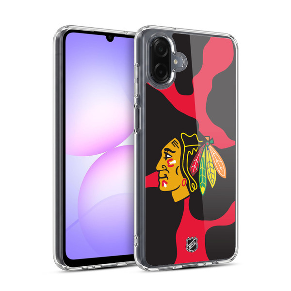 NHL Chicago Blackhawks Cow Pattern Soft Gel Case for Samsung Galaxy A07 4G
