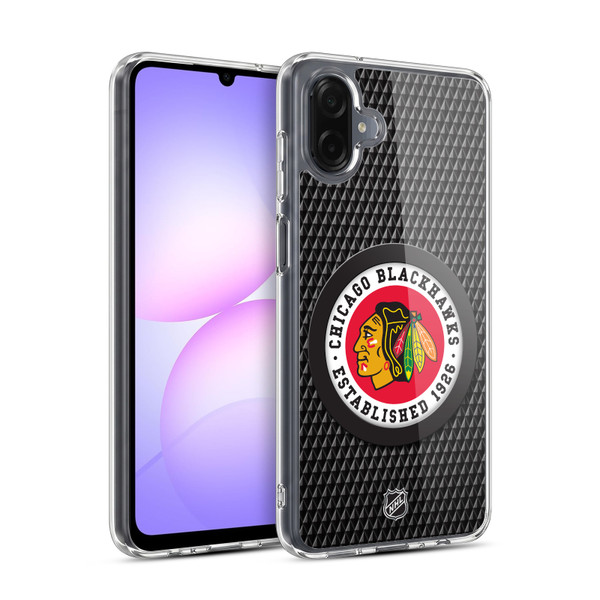 NHL Chicago Blackhawks Puck Texture Soft Gel Case for Samsung Galaxy A07 4G