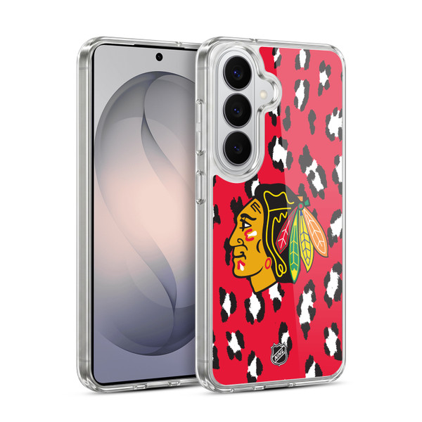 NHL Chicago Blackhawks Leopard Patten Soft Gel Case for Samsung Galaxy S26