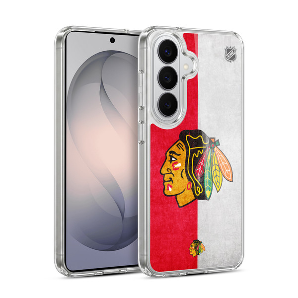 NHL Chicago Blackhawks Half Distressed Soft Gel Case for Samsung Galaxy S26 Plus