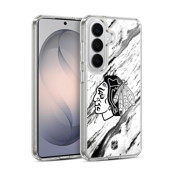 NHL Chicago Blackhawks Marble Soft Gel Case for Samsung Galaxy S26 Plus