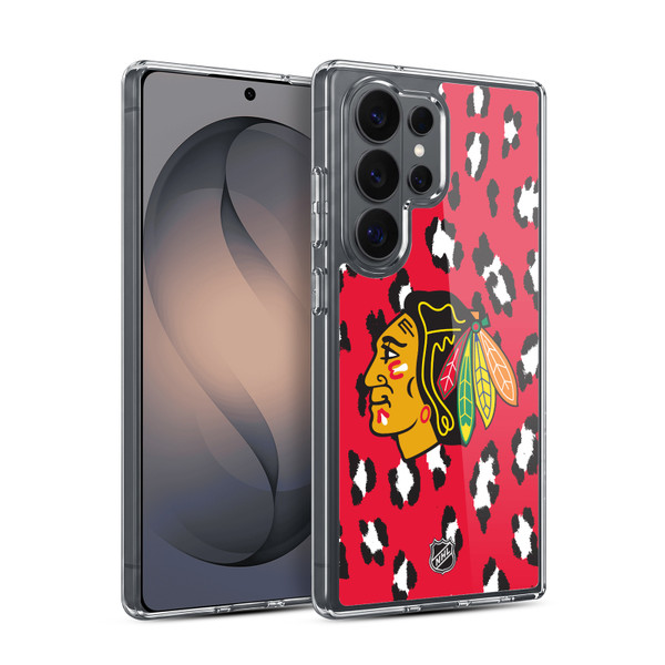 NHL Chicago Blackhawks Leopard Patten Soft Gel Case for Samsung Galaxy S26 Ultra