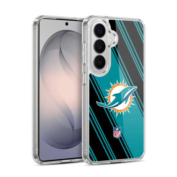 NFL Miami Dolphins Artwork Stripes Soft Gel Case for Samsung Galaxy S26 Plus