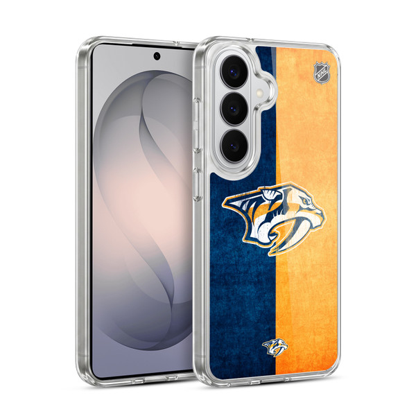 NHL Nashville Predators Half Distressed Soft Gel Case for Samsung Galaxy S26 Plus