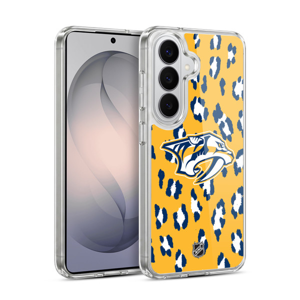 NHL Nashville Predators Leopard Pattern Soft Gel Case for Samsung Galaxy S26 Plus