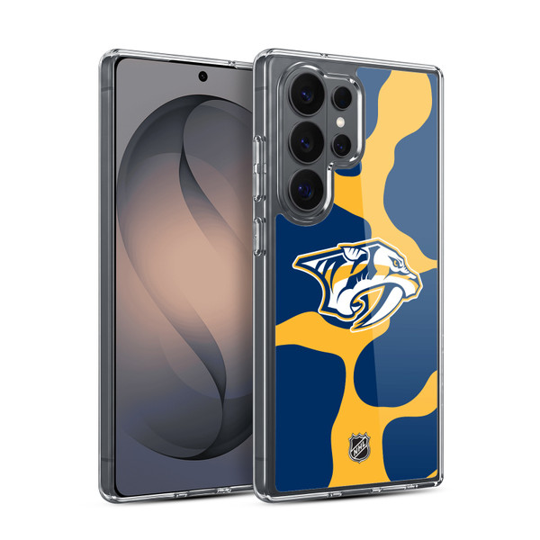 NHL Nashville Predators Cow Pattern Soft Gel Case for Samsung Galaxy S26 Ultra