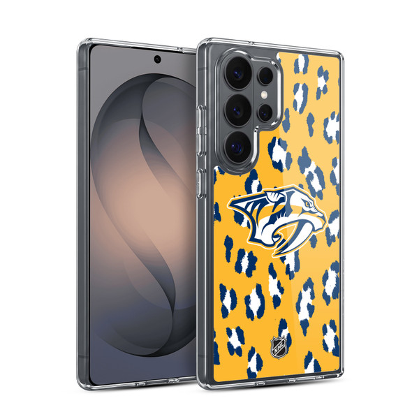 NHL Nashville Predators Leopard Pattern Soft Gel Case for Samsung Galaxy S26 Ultra