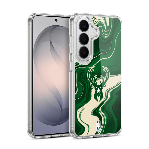 NBA Milwaukee Bucks Marble Agates Soft Gel Case for Samsung Galaxy S26