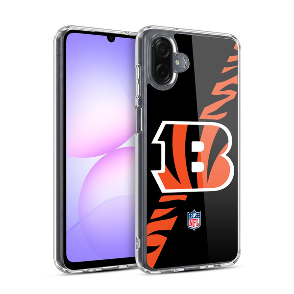 NFL Cincinnati Bengals Logo Stripes Soft Gel Case for Samsung Galaxy A07 4G
