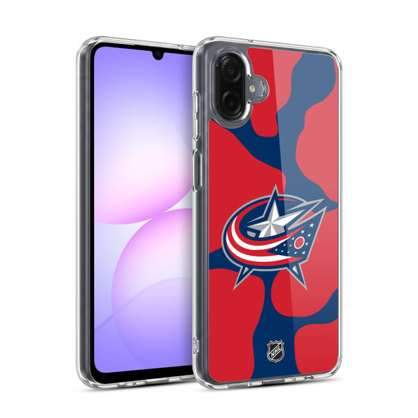 NHL Columbus Blue Jackets Cow Pattern Soft Gel Case for Samsung Galaxy A07 4G