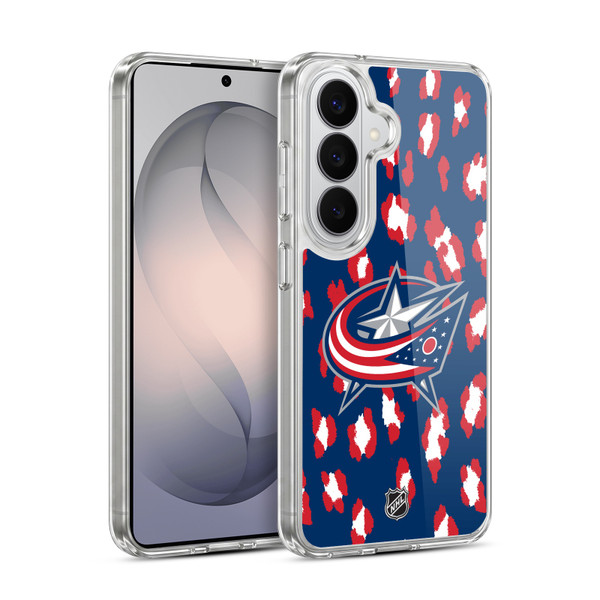 NHL Columbus Blue Jackets Leopard Pattern Soft Gel Case for Samsung Galaxy S26