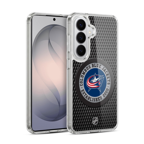 NHL Columbus Blue Jackets Puck Texture Soft Gel Case for Samsung Galaxy S26