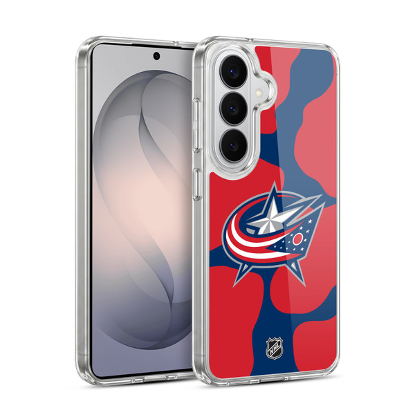 NHL Columbus Blue Jackets Cow Pattern Soft Gel Case for Samsung Galaxy S26 Plus